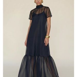 Chic Black Sheer Maxi Dress